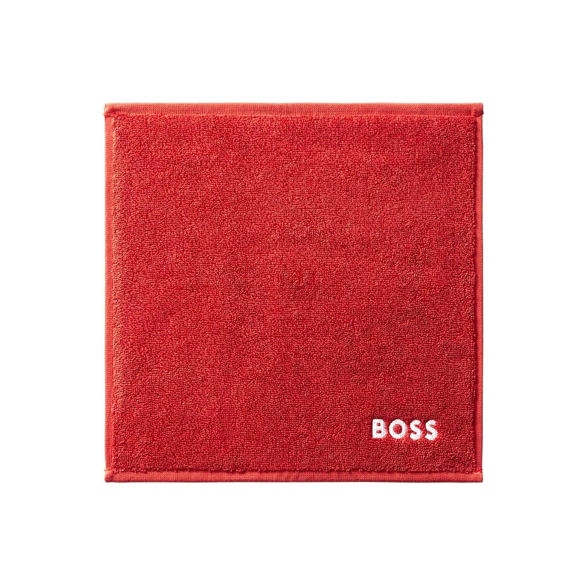 Plain Red Washcloth by Hugo Boss | Fig Linens