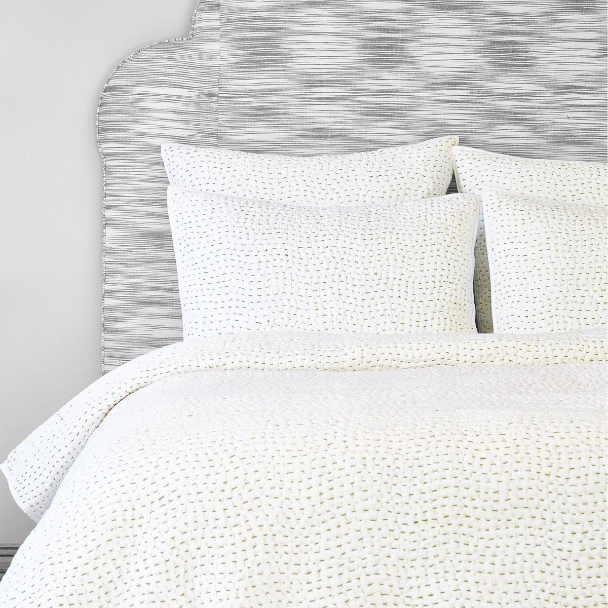 Moss Hand Stitched Coverlets & Shams by John Robshaw | Fig Linens