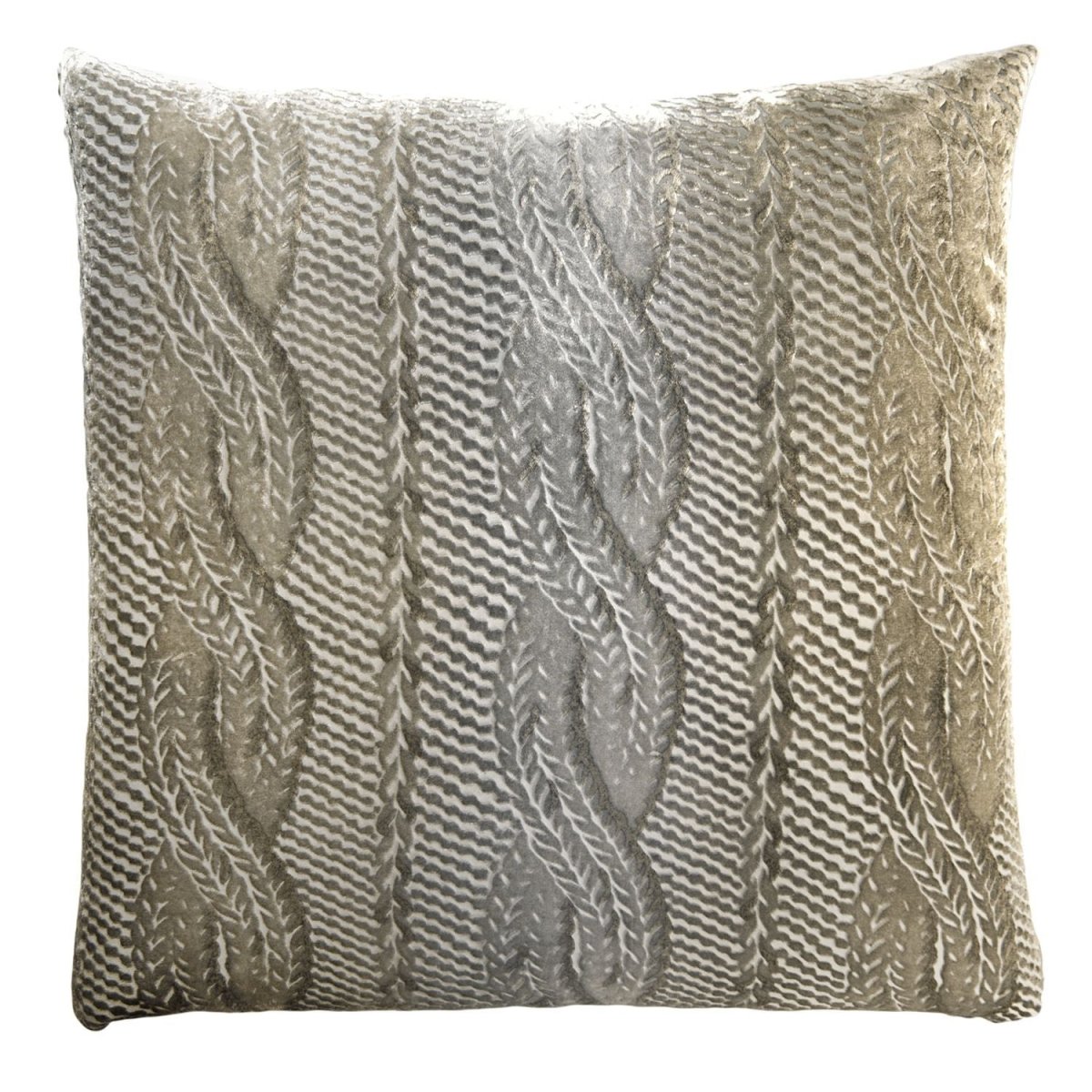Nickel Cable Knit Velvet Pillow by Kevin O'Brien Studio | Fig Linens