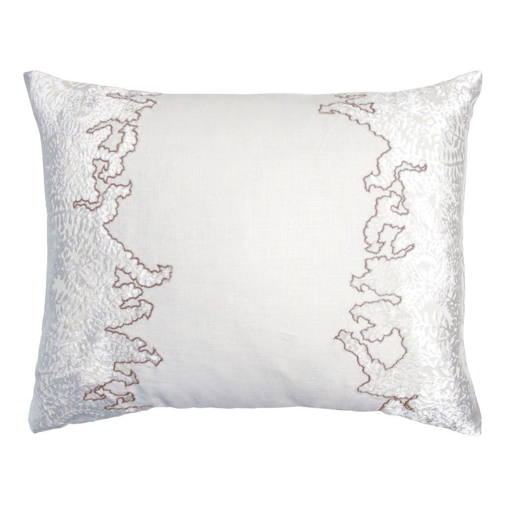 Latte Ferns Velvet Appliqué Pillow by Kevin O'Brien Studio - Fig Linens