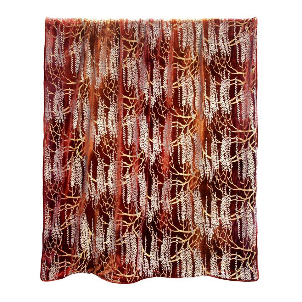 Fig Linens - Paprika Metallic Willow Velvet Throw by Kevin O'Brien Studio