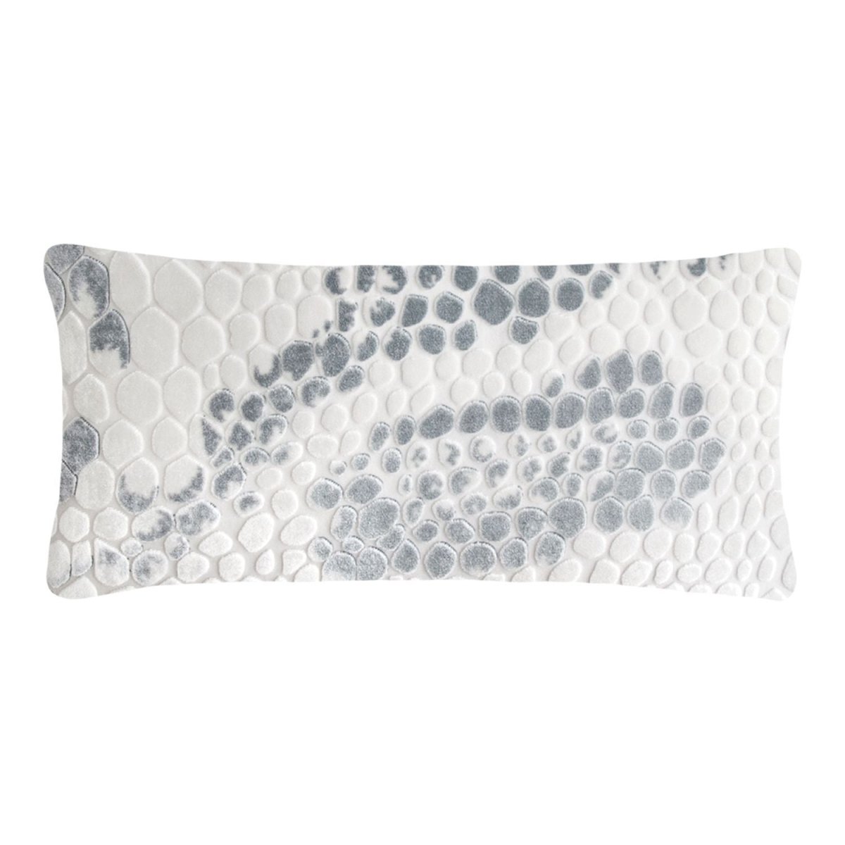 Kevin O’Brien Studio White Snakeskin Velvet Pillows by Kevin O'Brien Studio - 7” x 15” Mini Boudoirs - Set of 2 White at FIG LINENS AND HOME - 2