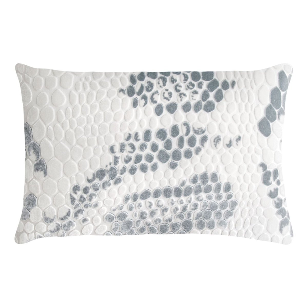 Kevin O’Brien Studio White Snakeskin Velvet Pillows by Kevin O'Brien Studio - 14” x 20” White at FIG LINENS AND HOME - 3