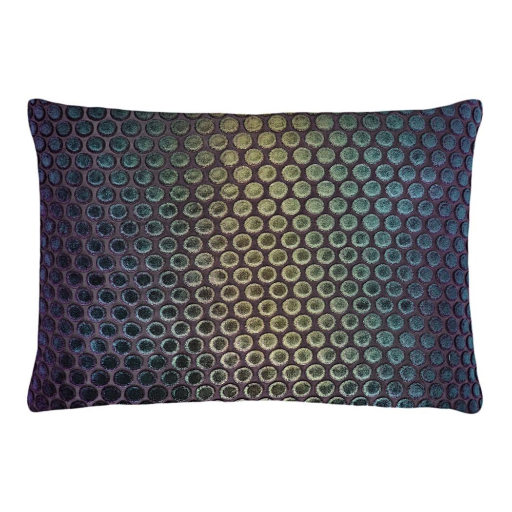 Fig Linens - Peacock Dots Velvet Boudoir Pillows by Kevin O’Brien Studio