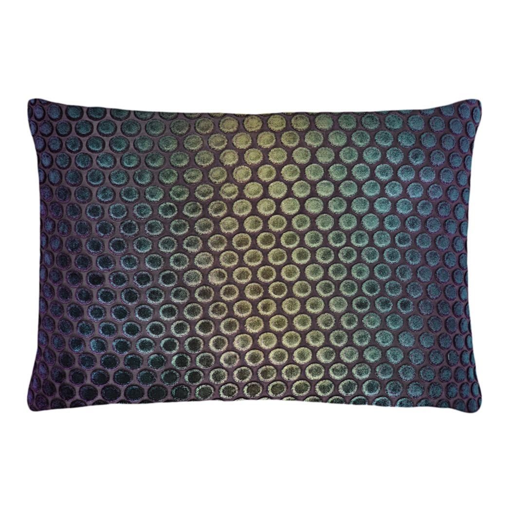 Fig Linens - Peacock Dots Velvet Boudoir Pillows by Kevin O’Brien Studio