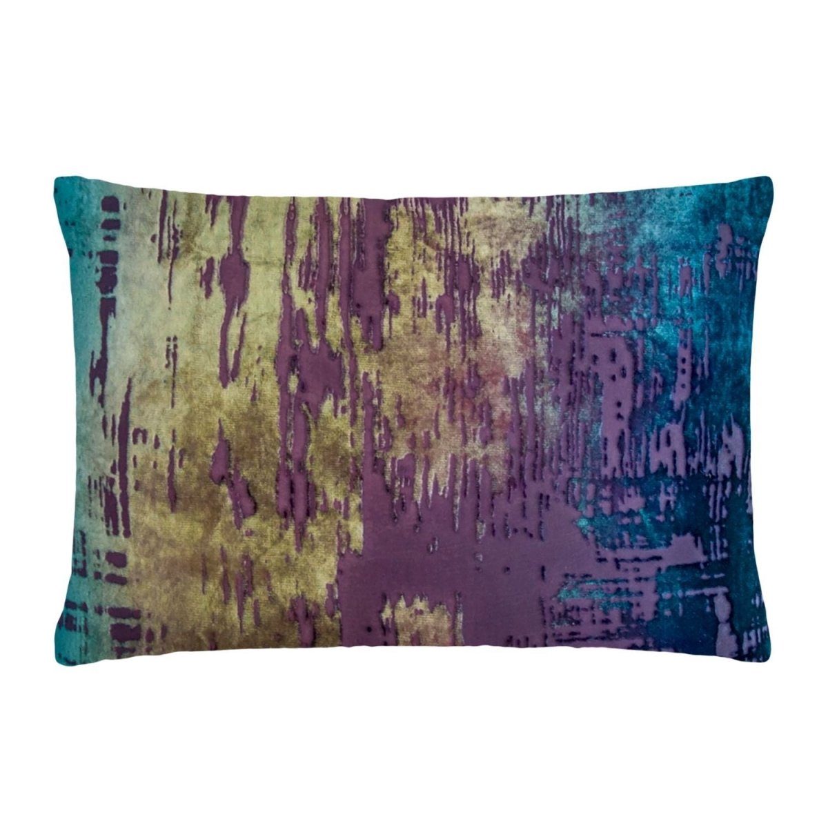 Fig Linens - Kevin O'Brien Studio Brush Stroke Peacock Velvet Pillows