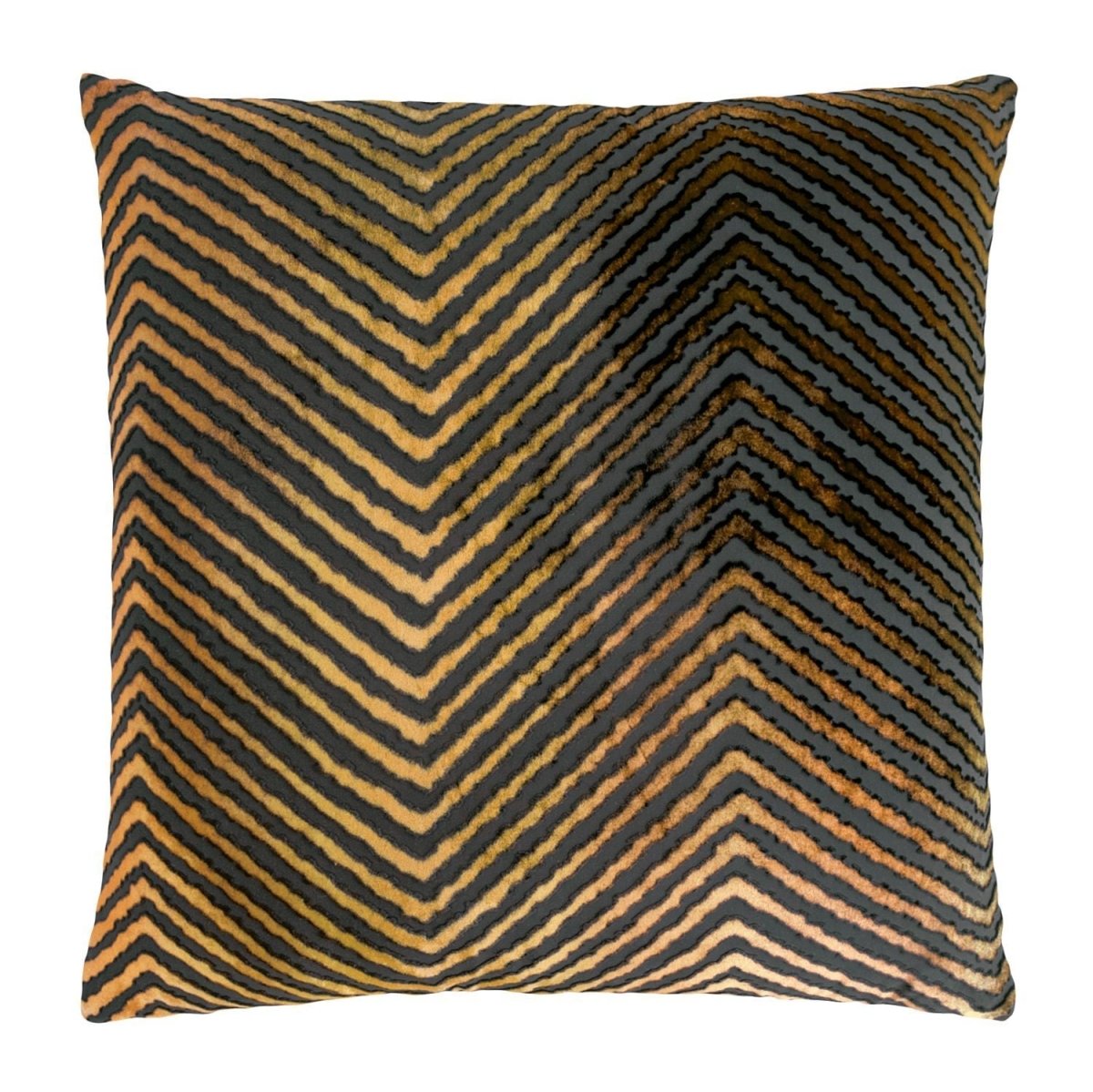 Fig Linens - Copper Ivy Chevron Decorative Pillow by Kevin O'Brien Studio