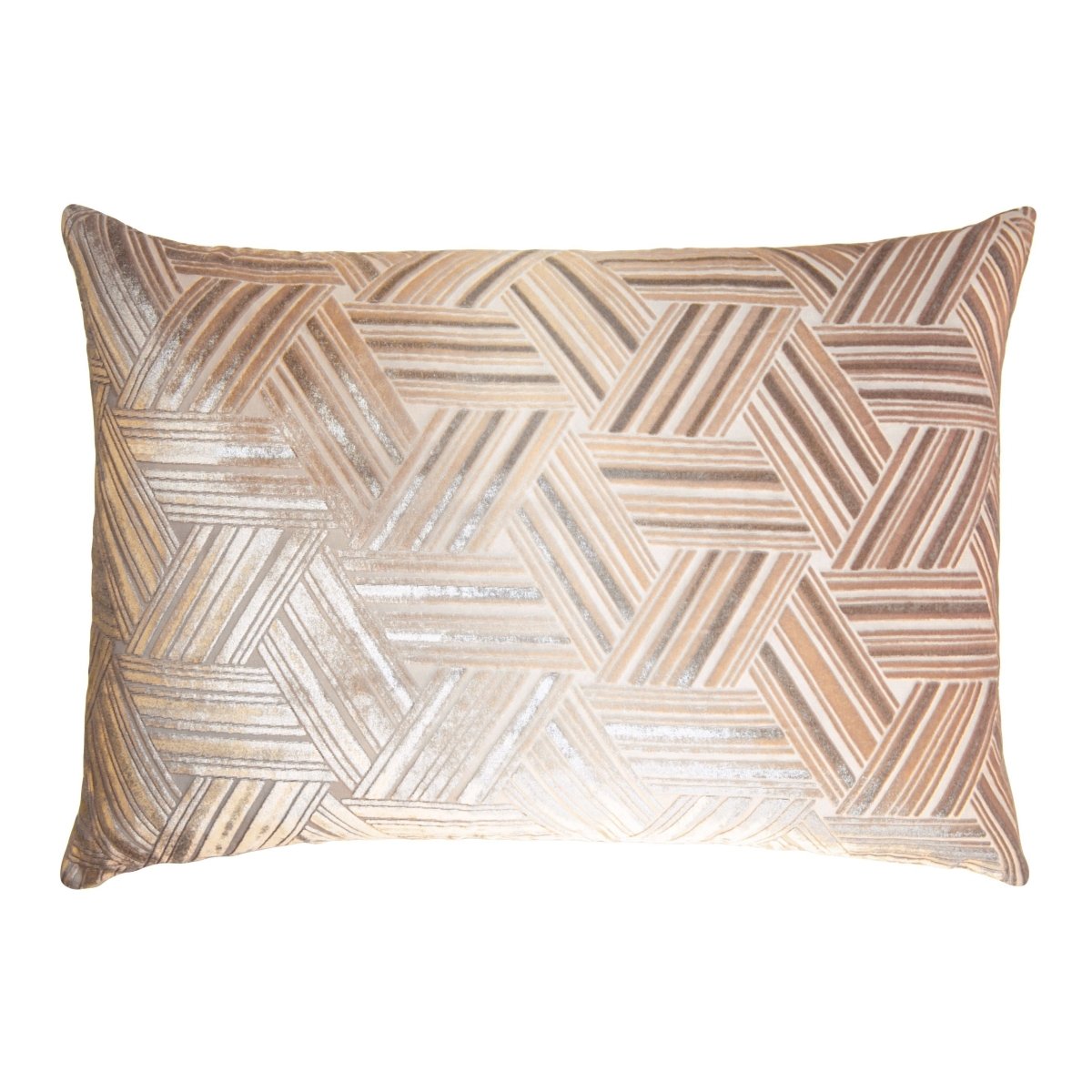 Kevin O’Brien Studio Latte Entwined Velvet Pillow by Kevin O'Brien Studio - 14” x 20” at FIG LINENS AND HOME - 1