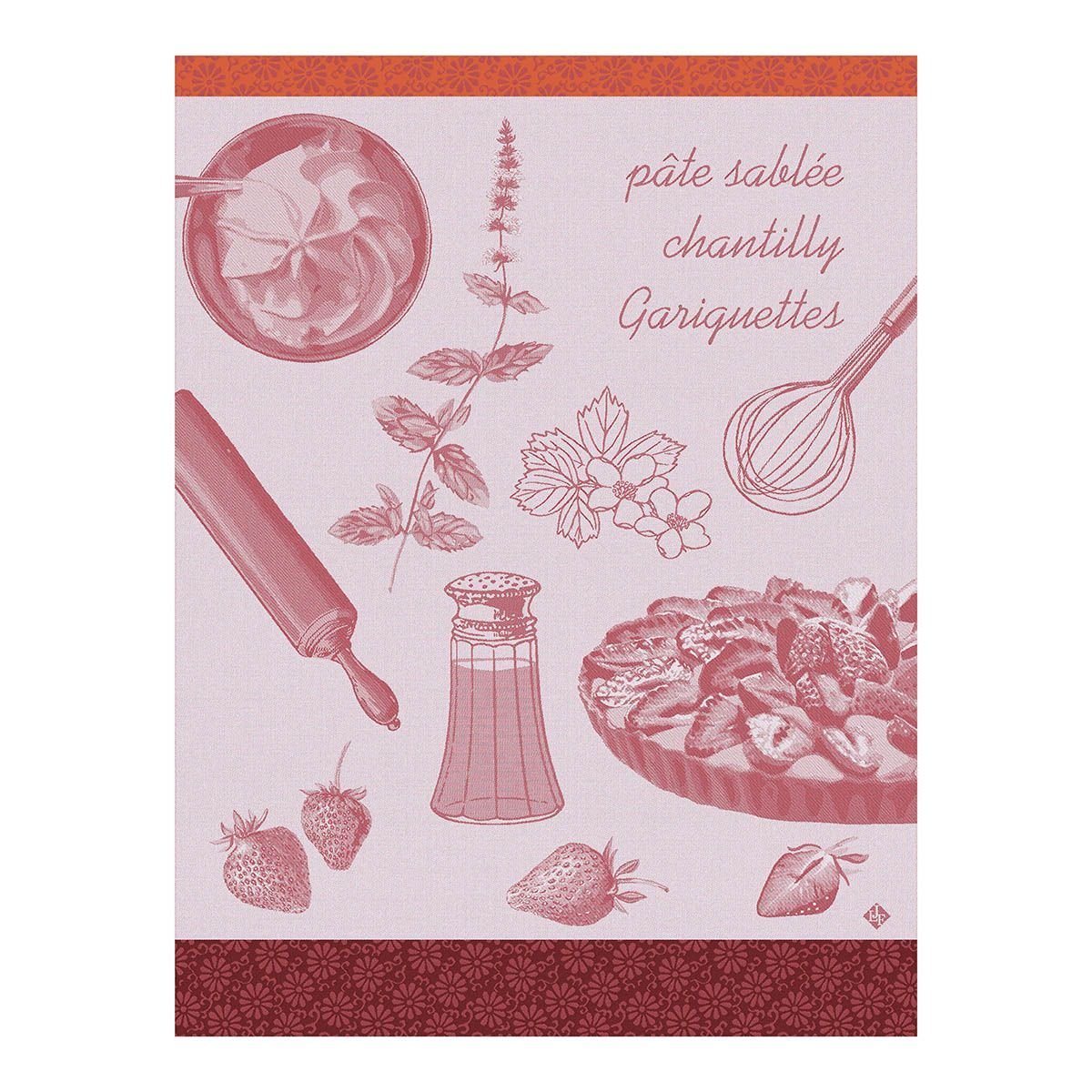 Tarte Aux Fraises Pink Tea Towels by Le Jacquard Français | Fig Linens