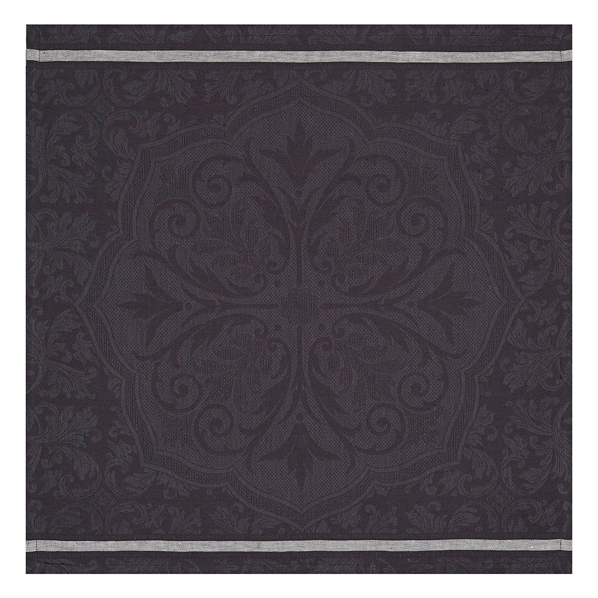 Fig Linens - Armoiries Black Linen Napkin by Le Jacquard Français