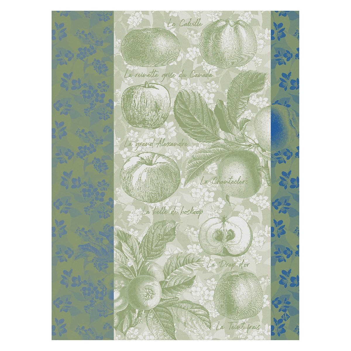 Fig Linens -Pommes a Croquer Green Tea Towels by Le Jacquard Français