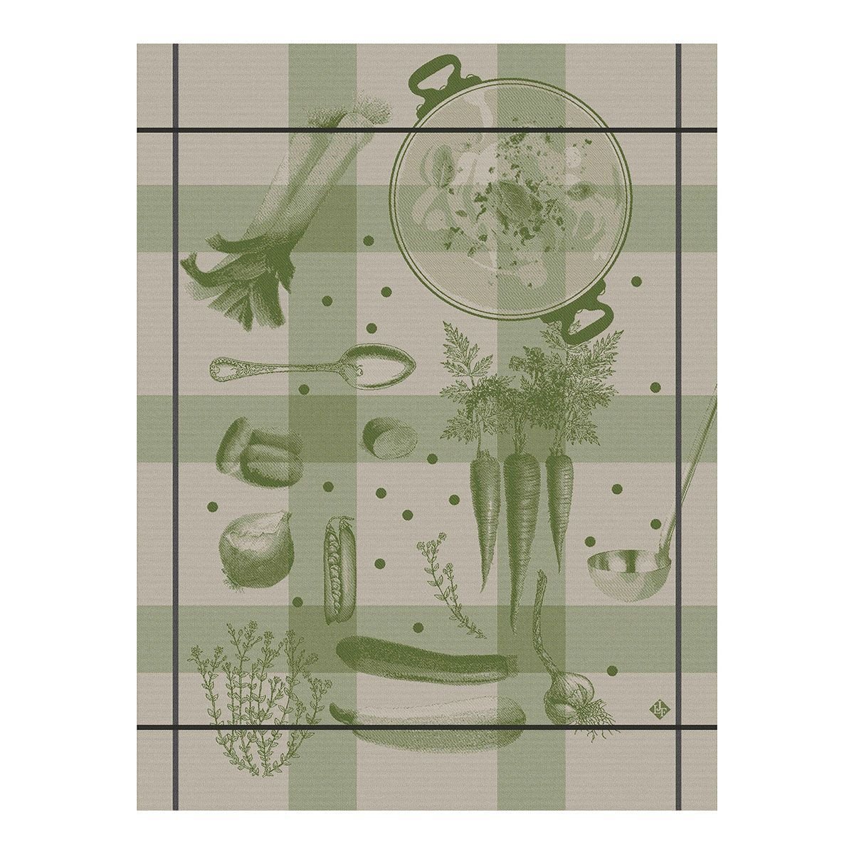 Legumes En Potage Green Tea Towels by Le Jacquard Français
