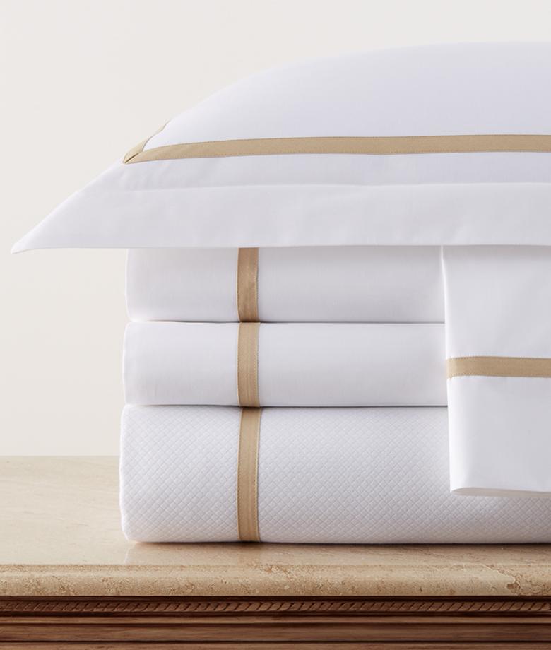 Avon I White and Raffia Bedding by Legacy Home | Fig Linens