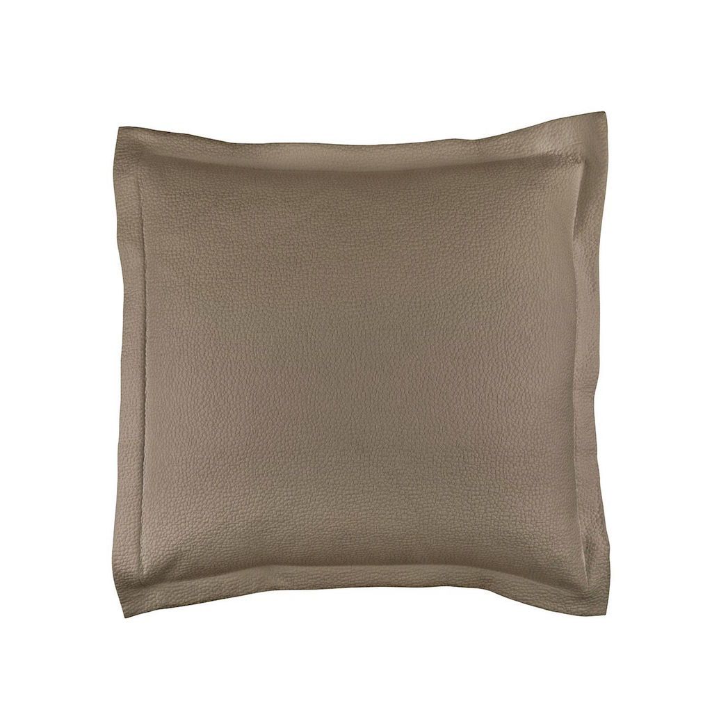 Fig Linens - Gigi Taupe Matelassé Euro Pillow by Lili Alessandra