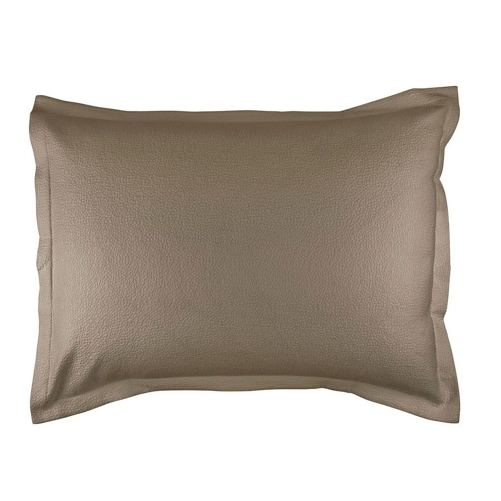 Fig Linens - Gigi Taupe Matelassé Luxe Euro Pillow by Lili Alessandra