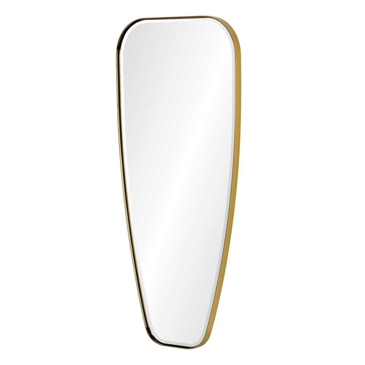 Fig Linens - Mirror Image Home - Brushed Brass Tapered Wall Mirror - Side