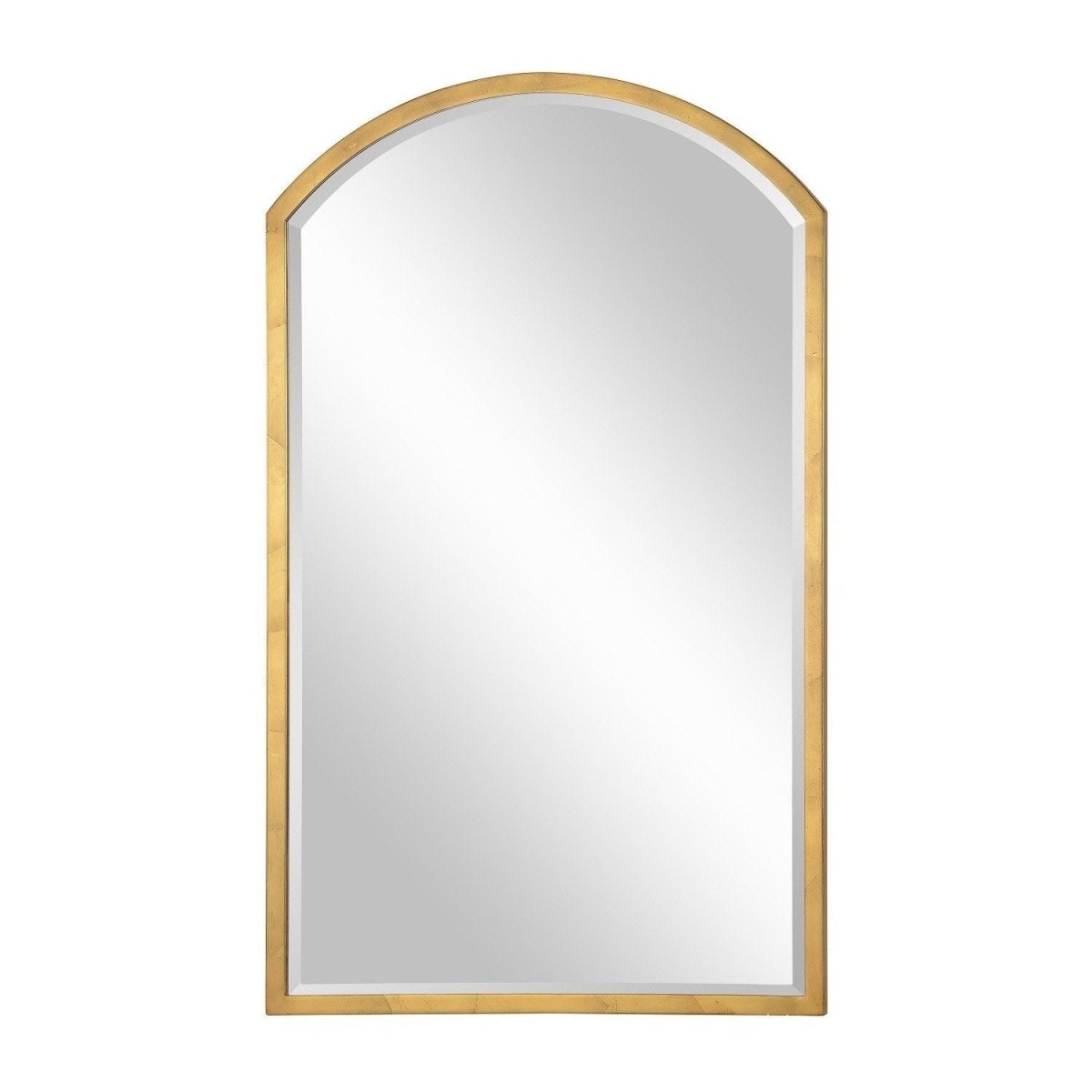 Fig Linens - Mirror Image Home - Distressed Gold Arched Wall Mirror