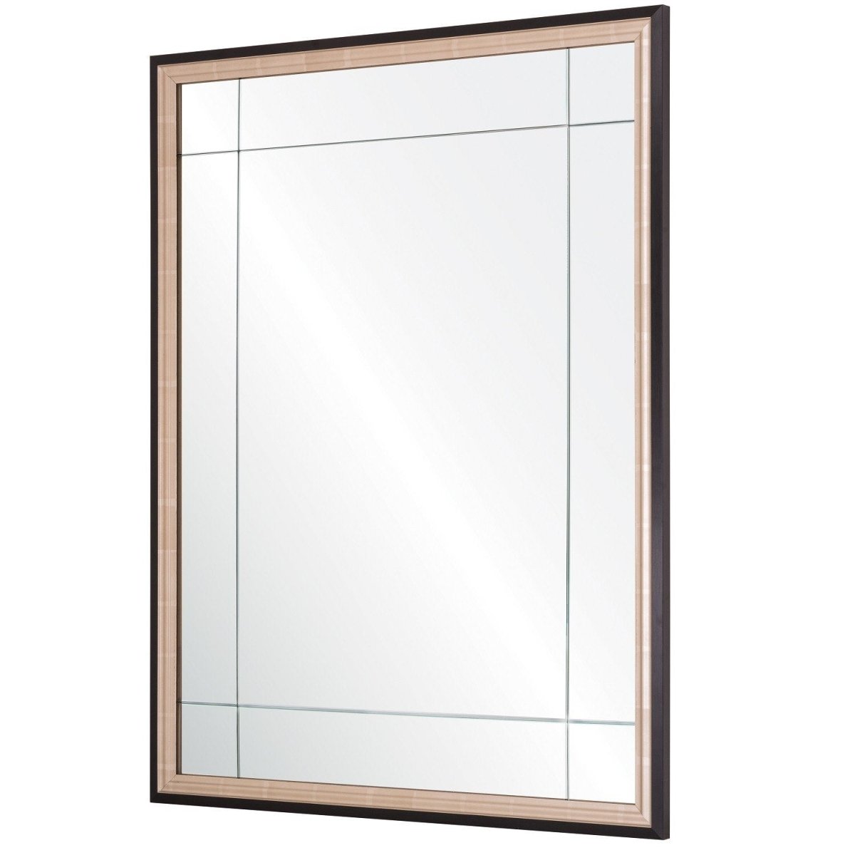 Fig Linens - Mirror Image Home - Black & Silver Panel Wall Mirror - Side