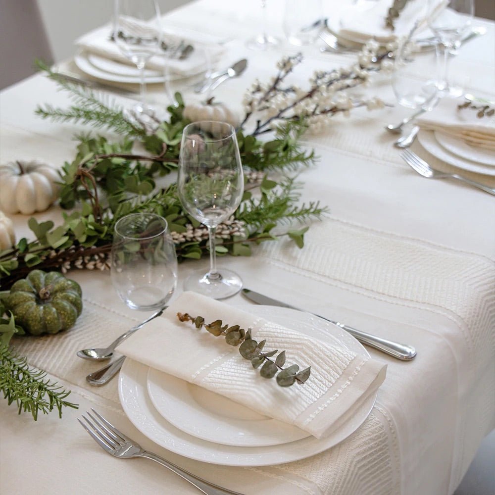 Lifestyle Closeup - Bianca Table Linens by Mode Living | Fig Linens