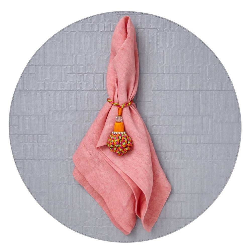 Chequer Black & Gray Round Placemats by Mode Living - Reversible Placemats