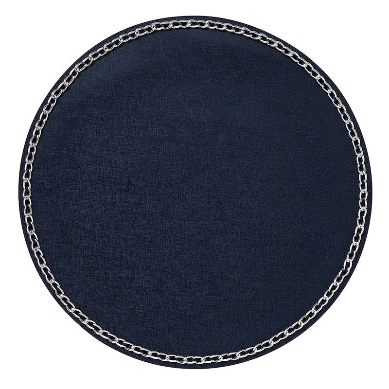 Navy Coco Round Placemats by Mode Living | Fig Linens