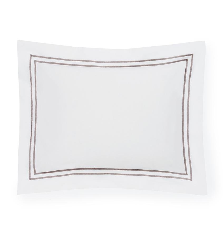 Fig Linens - Sferra Bedding - Grand Hotel White and Grey Sham