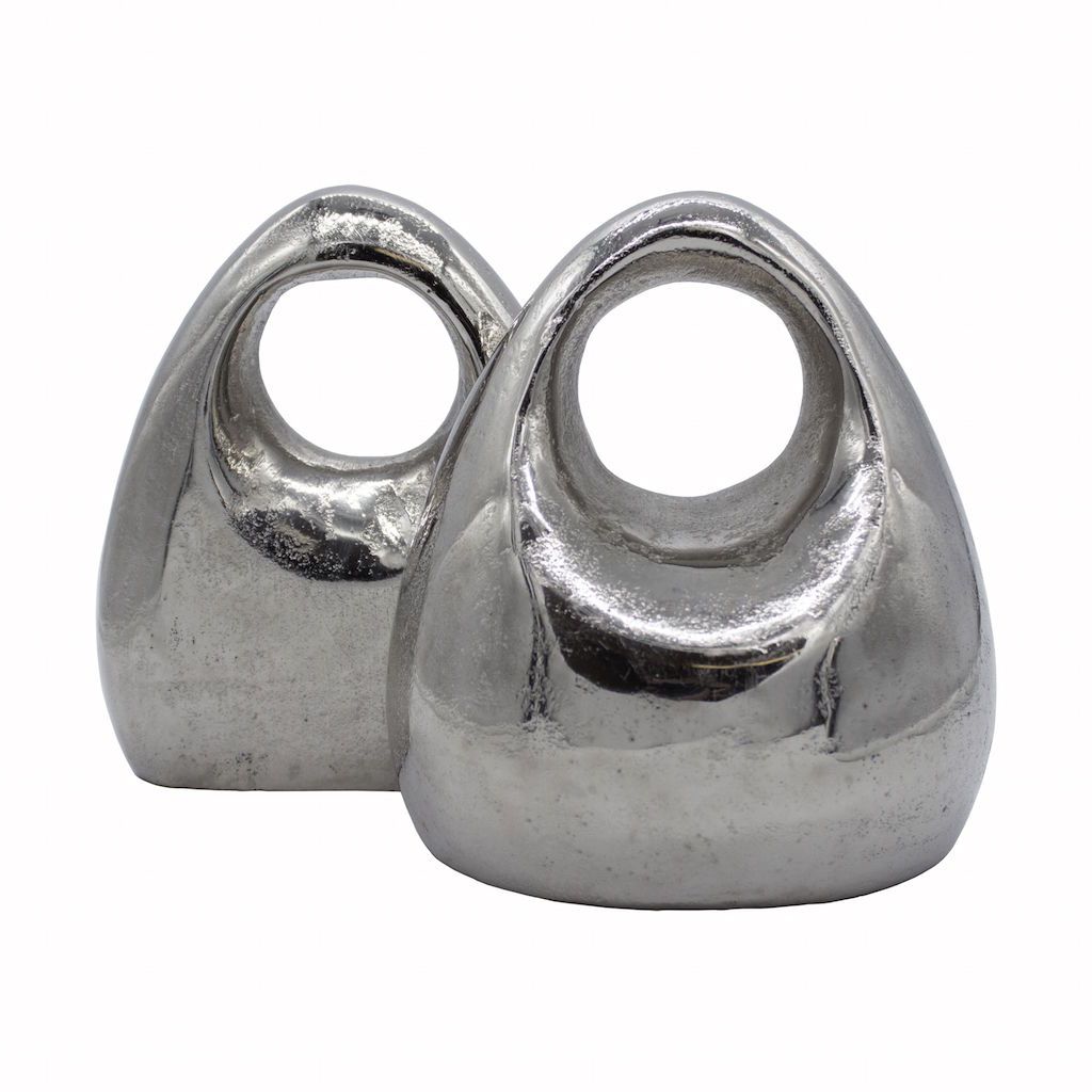 Fig Linens - Worlds Away - Scott Antique Nickel Sculptural Bookends