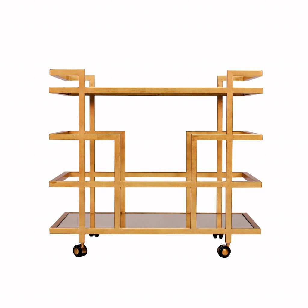 Fig Linens - Ireland Gold Bar Cart by Worlds Away