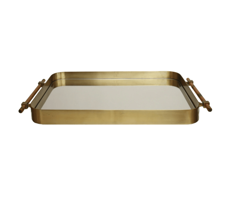 Saratoga Antique Brass Tray by Worlds Away | Fig Linens and Home