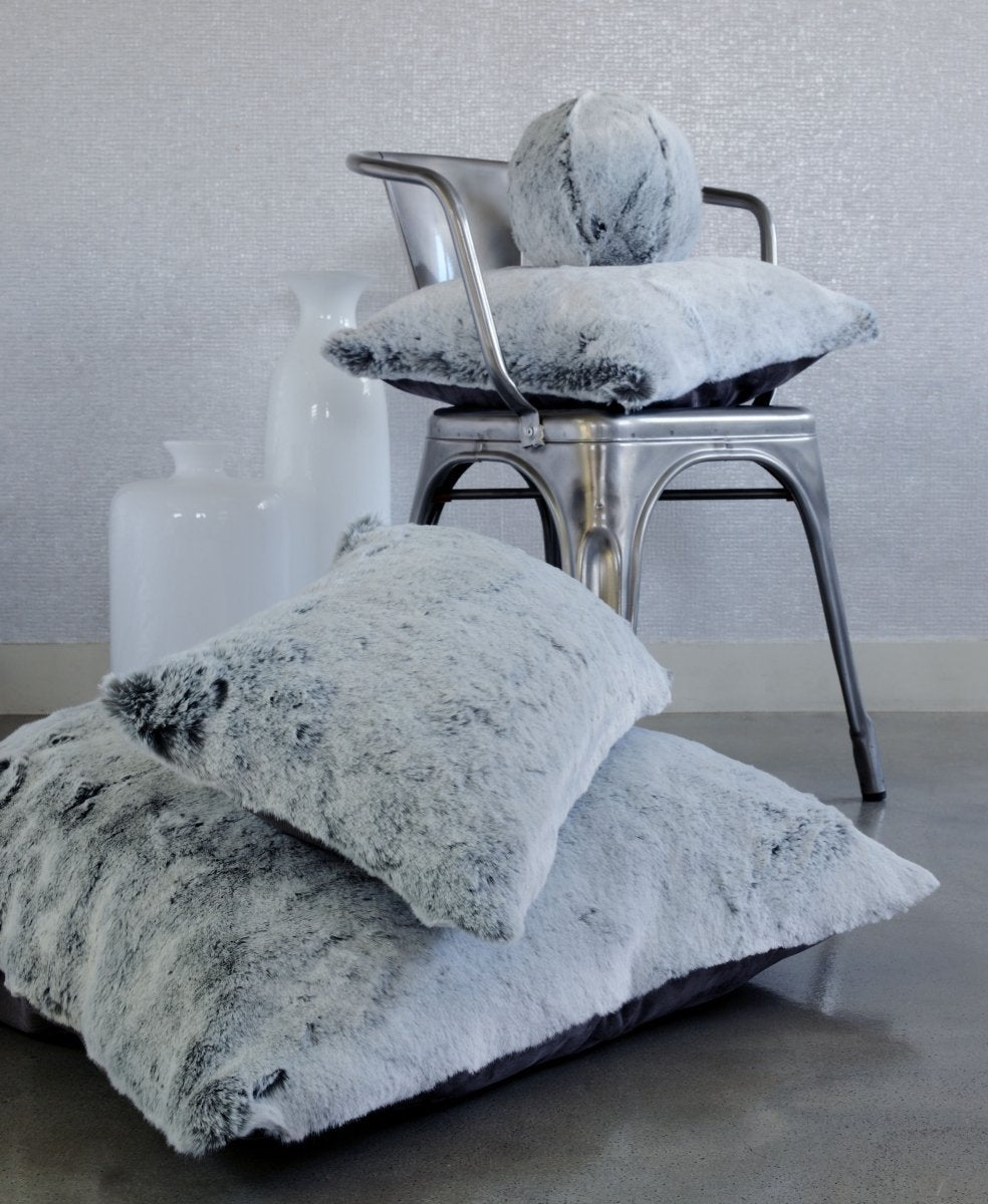 Glacier Gray Faux Fur Pillow by Evelyne Prélonge | Fig Linens and Home