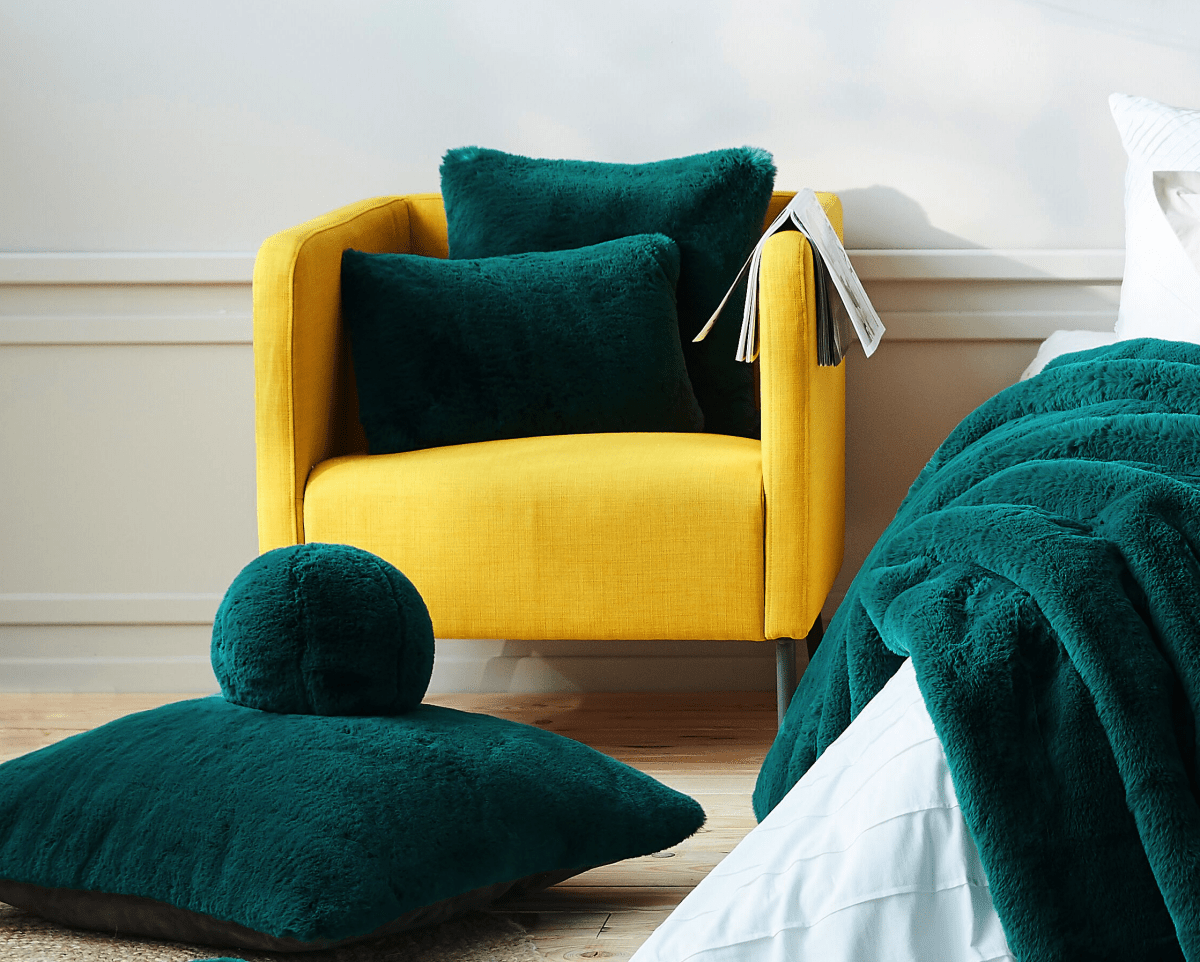 Evelyne Prélonge Faux Fur Collection - Alpine Green Snowball | Fig Linens
