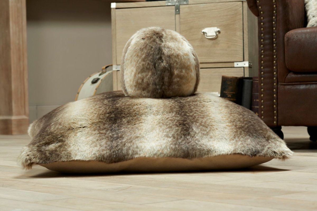 Monaco Brown Faux Fur Snowball by Evelyne Prélonge | Fig Linens