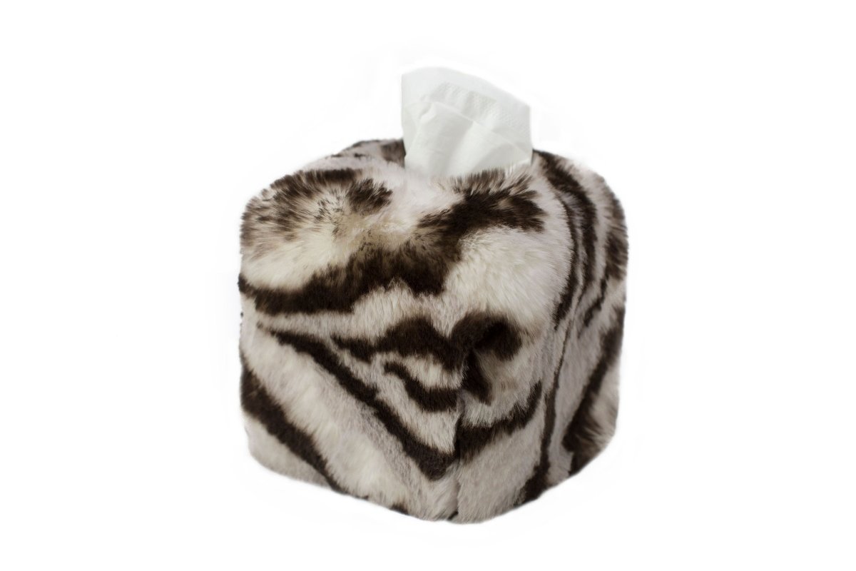 Tiger Faux Fur Tissue Box Cover by Evelyne Prélonge | Fig Linens