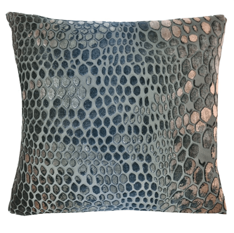 Kevin O'Brien Studio Snakeskin Velvet Pillows in Gunmetal | Fig Linens