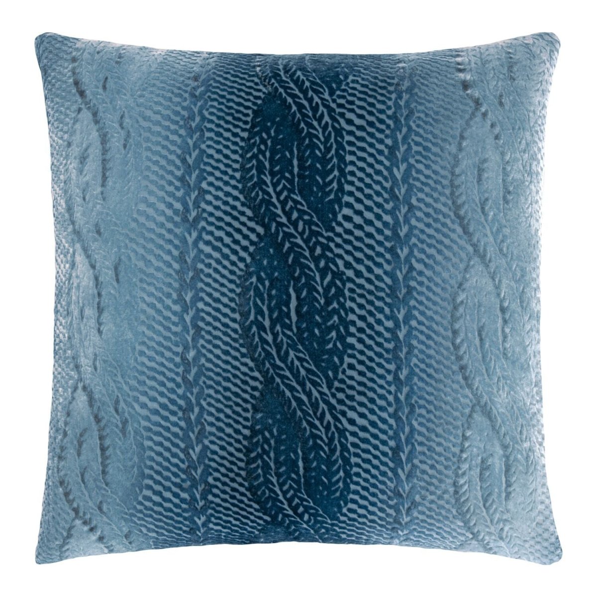Denim Cable Knit Velvet Pillows by Kevin O'Brien Studio | Fig Linens