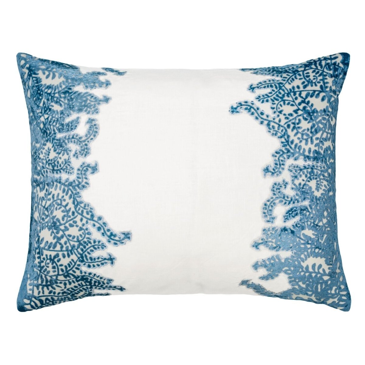 Azul Ferns Velvet Appliqué Pillow by Kevin O'Brien Studio | Fig Linens