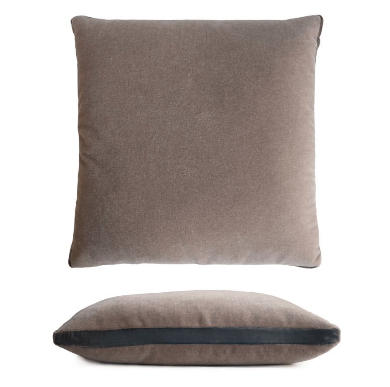 Latte Mohair Tuxedo Pillows by Kevin O’Brien Studio | Fig Linens