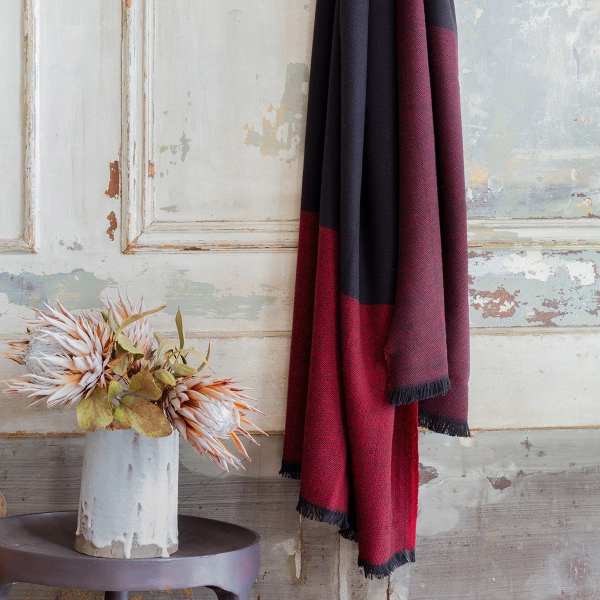 Duo Plum Wool Throw by Le Jacquard Français | Fig Linens