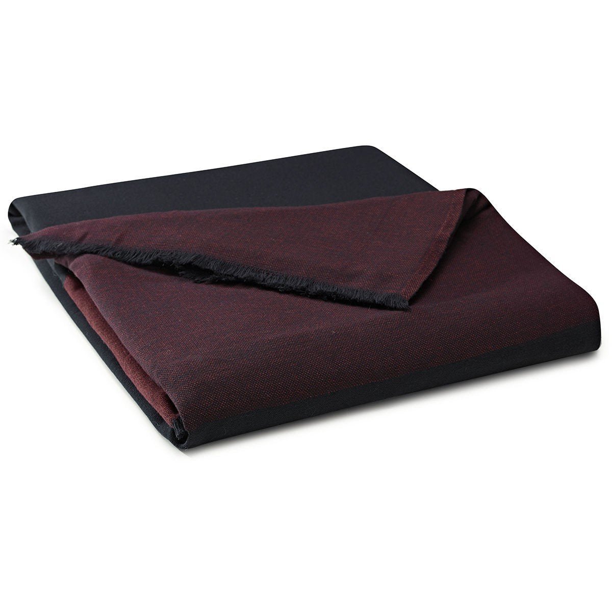 Duo Plum and Black Wool Throw by Le Jacquard Français | Fig Linens