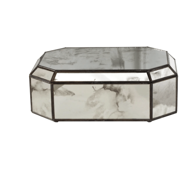 Octagonal Antique Mirror Decorative Box by Worlds Away | Fig Linens