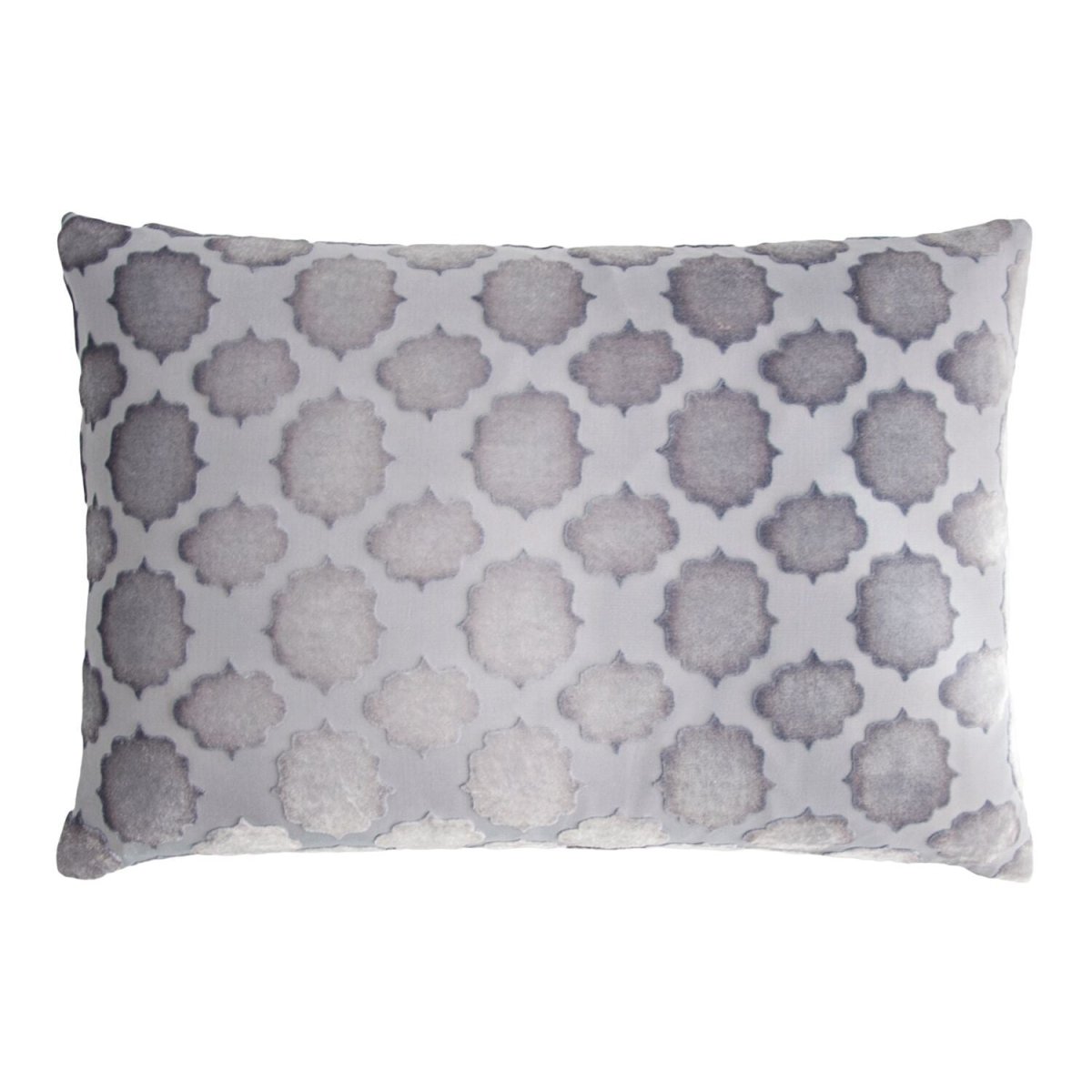 Fig Linen - Mod Fretwork Silver Gray Velvet Pillows by Kevin O'Brien Studio
