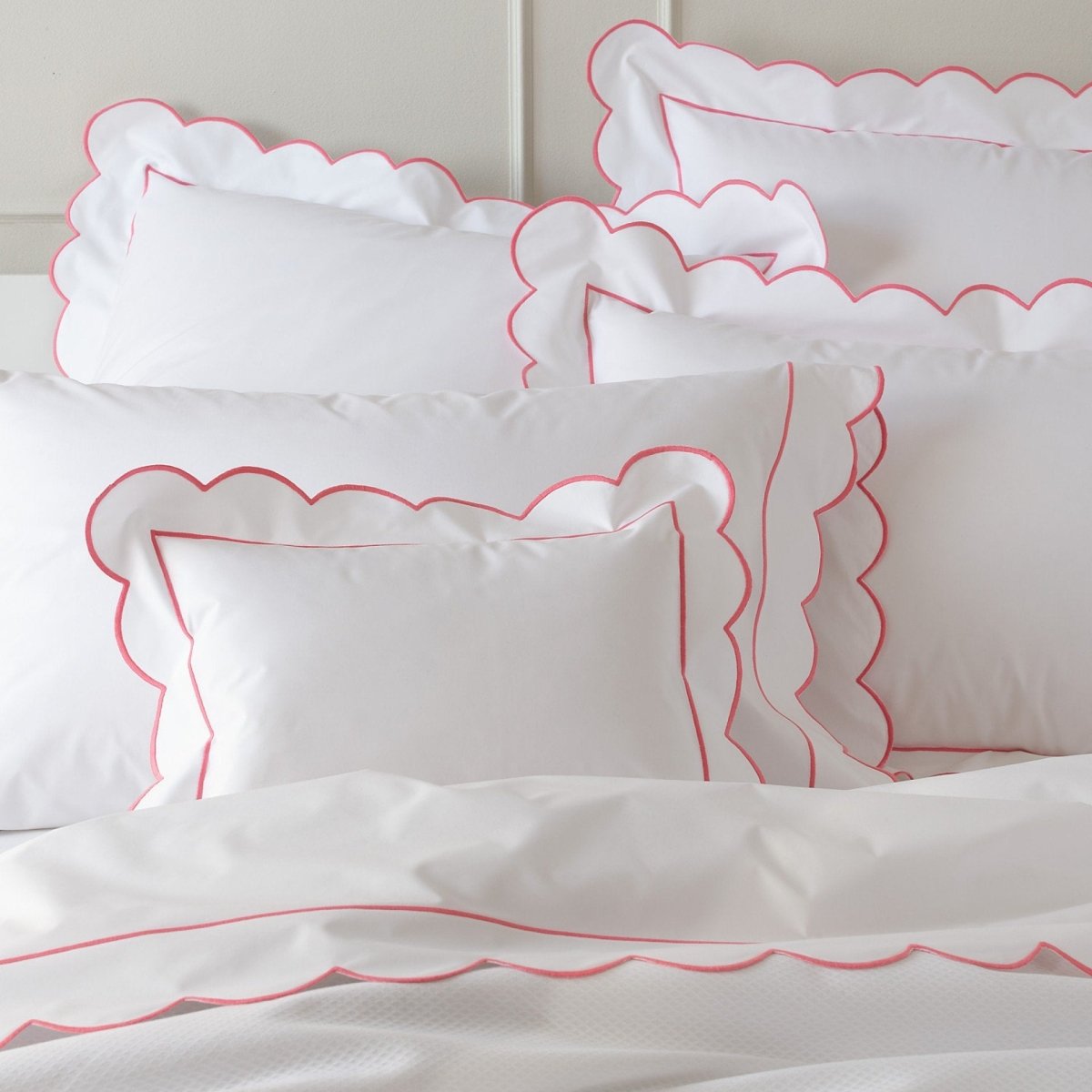 fig linens - matouk - butterfield coral bedding 