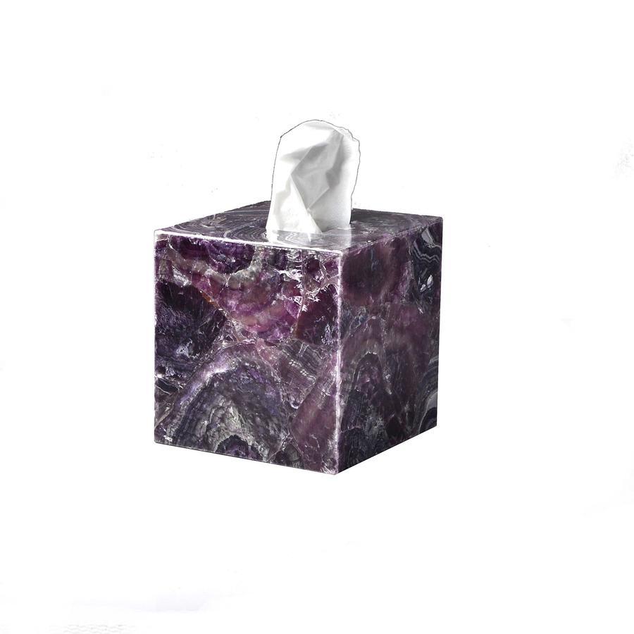 Mike + Ally Taj Amethyst Bath Accessories by Mike + Ally - Boutique Tissue (5.75"L x 5.75"W x 6"H) at FIG LINENS AND HOME - 6
