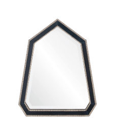 Mirror Image Home - Navy Leather Wrapped Mirror by Michael S. Smith | Fig Linens