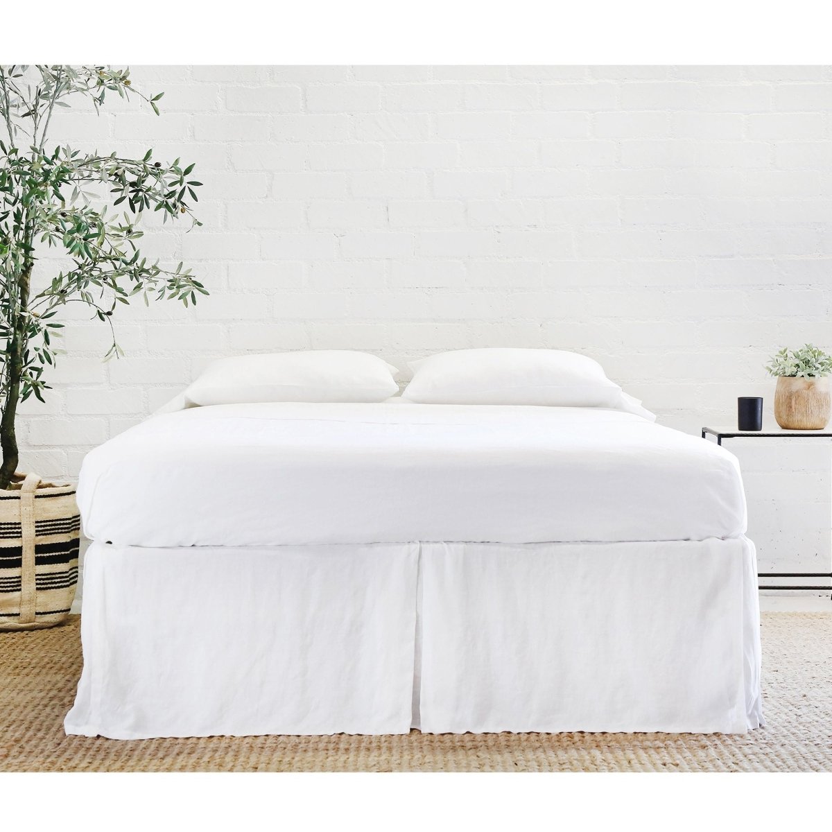 Pom Pom at Home - Pleated White Linen Bed Skirt | Fig Linens