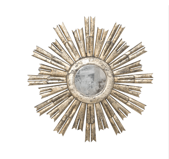 Rinaldo Silver Starburst Mirror by Worlds Away | Fig Linens and Home