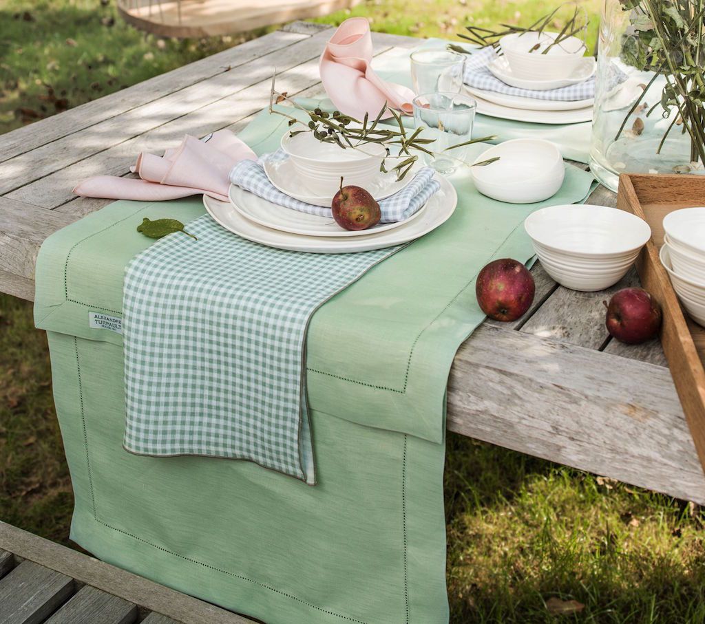 Fig Linens - Alexandre Turpault Table Linens - Florence Sage Green