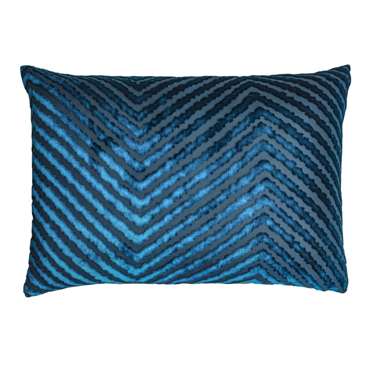 Cobalt Black Chevron Pillow by Kevin O'Brien Studio | Fig Linens