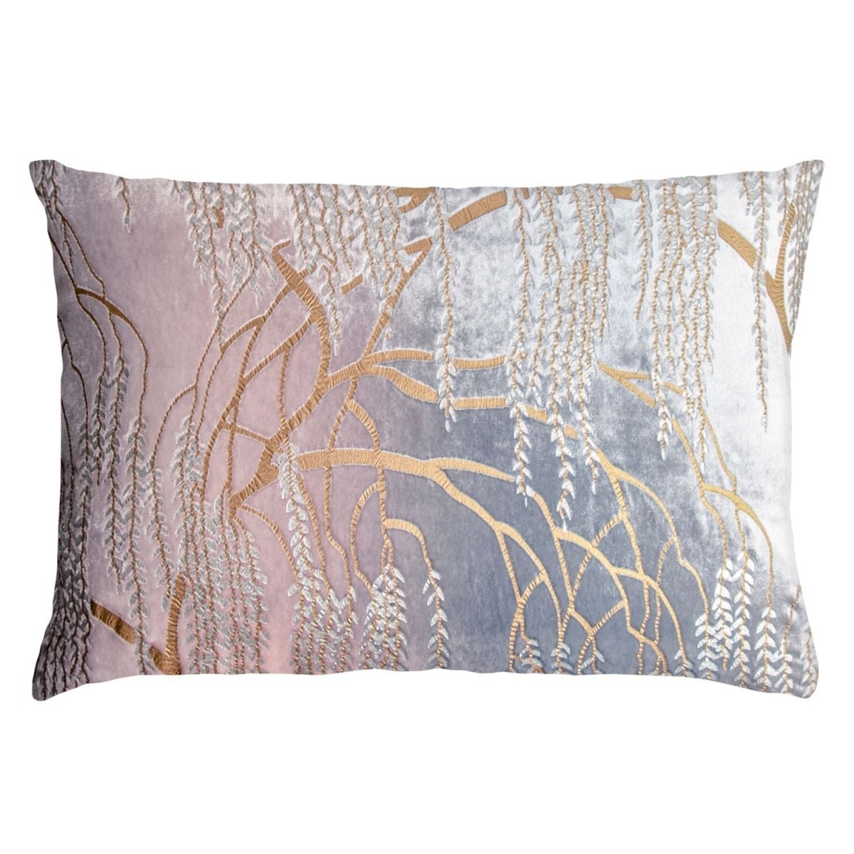Willow Metallic Moonstone Velvet Decorative Pillow - Kevin O'Brien Studio - Fig Linens