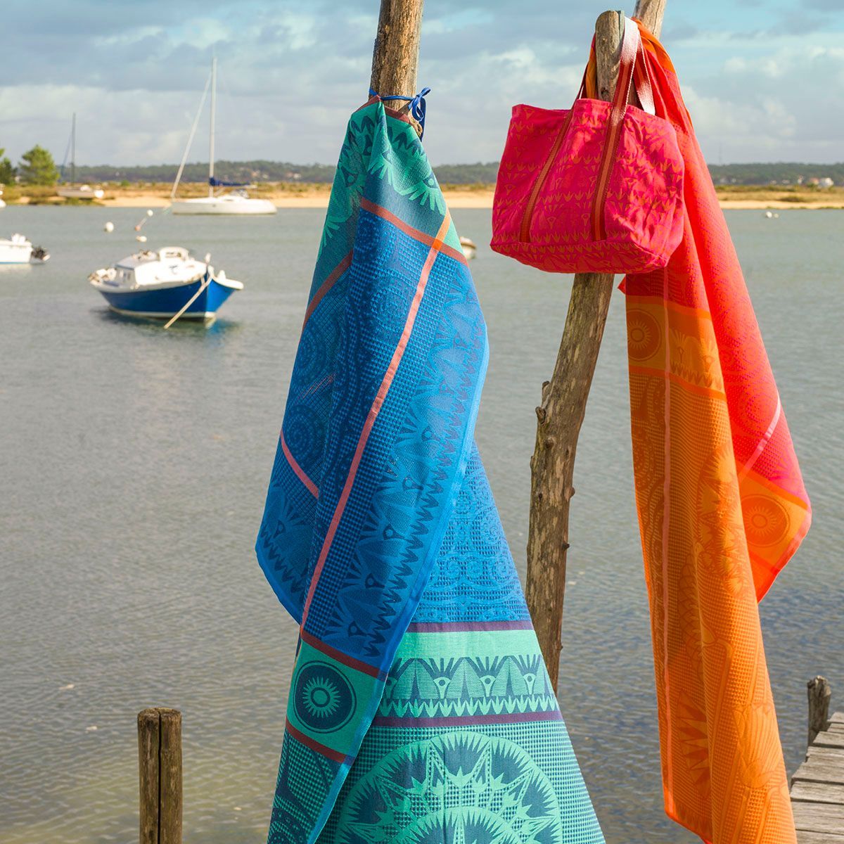 Holi Beach Towels and Bag by Le Jacquard Français | Fig Linens